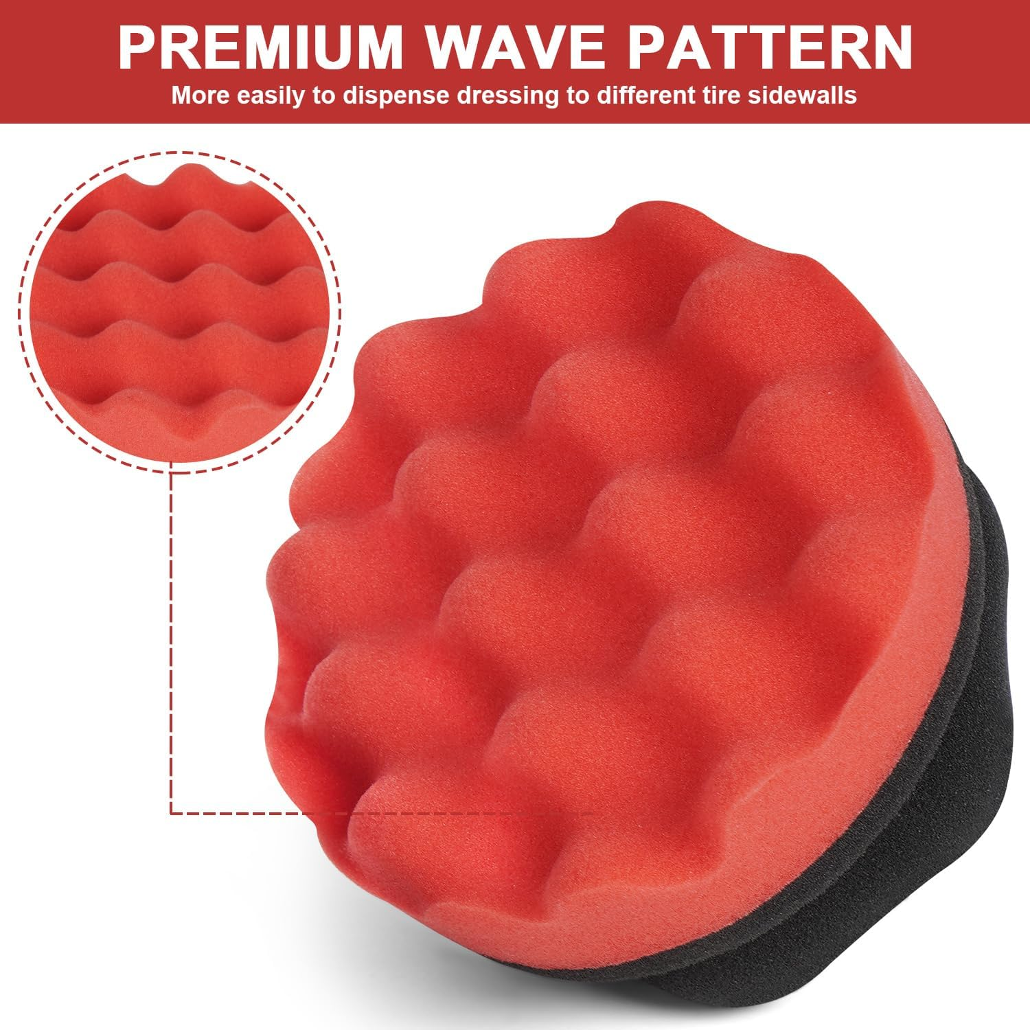 2 Pack Large Tire Shine Applicator Pad, Tire Hex Grip Applicator, Tire Shine Car Detailing Foam Sponge Tool, Reusable Car Cleaning Supplies after Car Wash Tire Cleaner for Applying Tire Shine