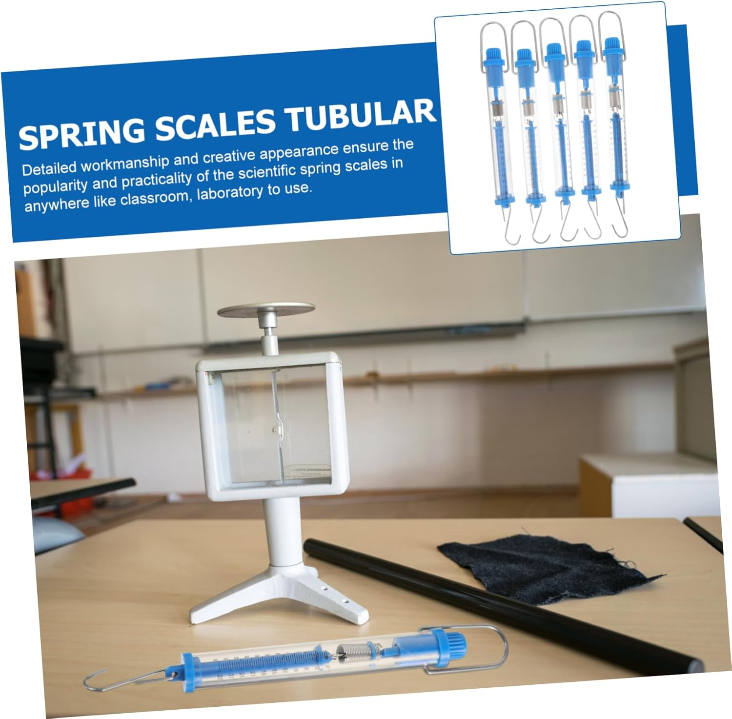 Anneome 5Pcs Newton Force Spring Scale Dual Scale Hanging Tube Spring Balance for Scientific Experiments Accurate Measurement Tools for Education and Lab Use image number 2