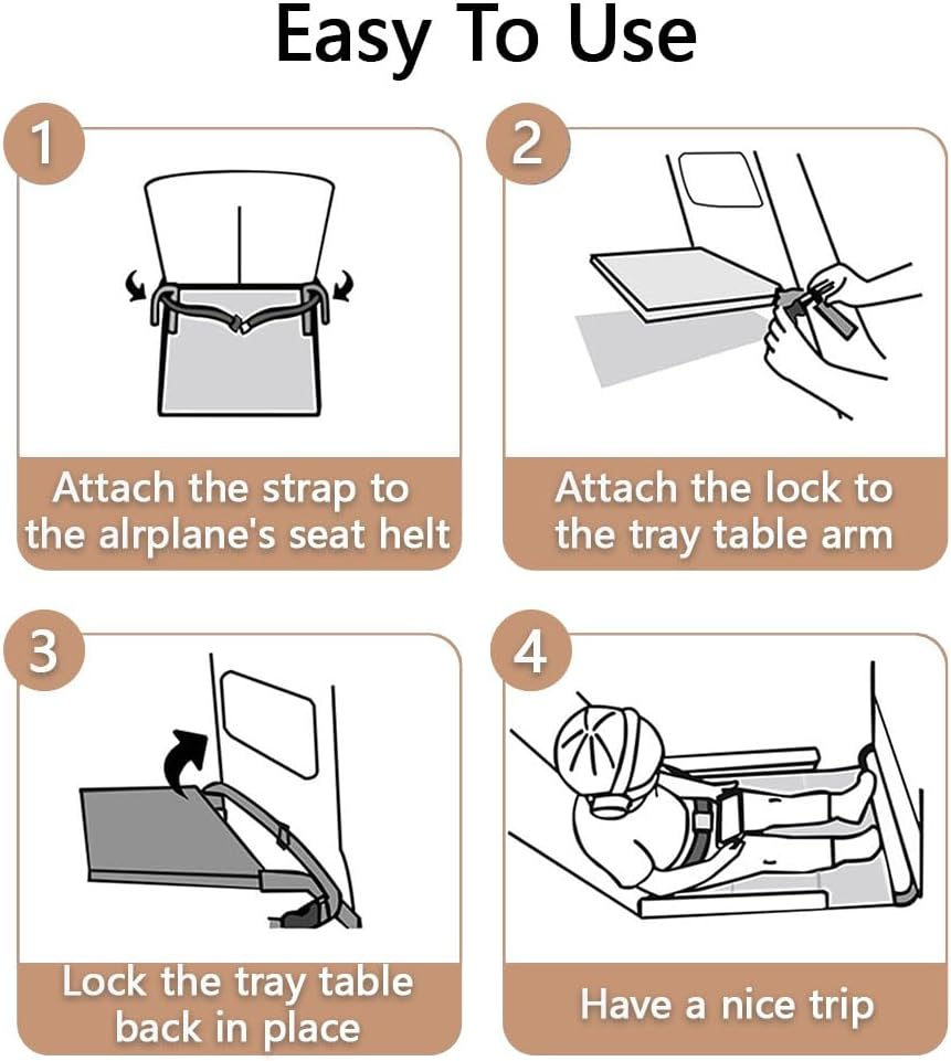 Kids Airplane Seat Extender &ndash; Portable Inflatable Travel Bed for Toddlers, Airplane Hammock Leg Rest Footrest Cushion, Travel Accessories for Kids Sleeping on Flights image number 5