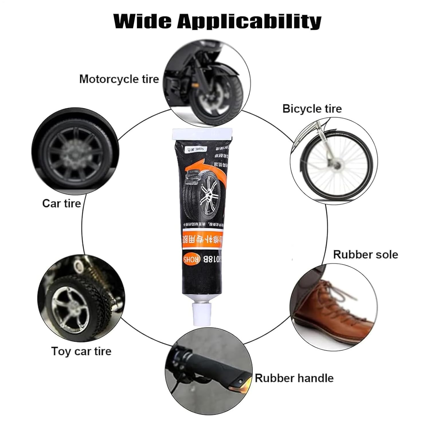 Waterproof & High Temperature Resistant Tire Repair Glue, 50Ml Ti Re Sidewall Re Pair Kit Rubber Cement Tyre Restore, Tyre Gum Restor Motorcycle, Tyre Puncture Maintain for Car, Truck, Tractor, Mower image number 3