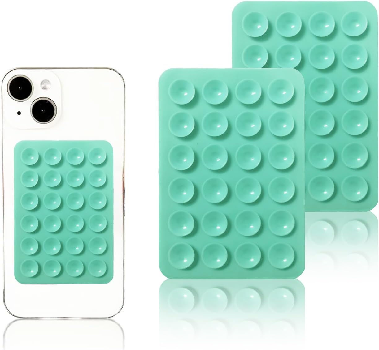 2PCS Silicon Suction Phone Case Mount,Hands-Free Mirror Shower Phone Holder, Tiktok Videos and Selfies，Silicon Adhesive Phone Stand Sticky for Cell Phone (Purple)