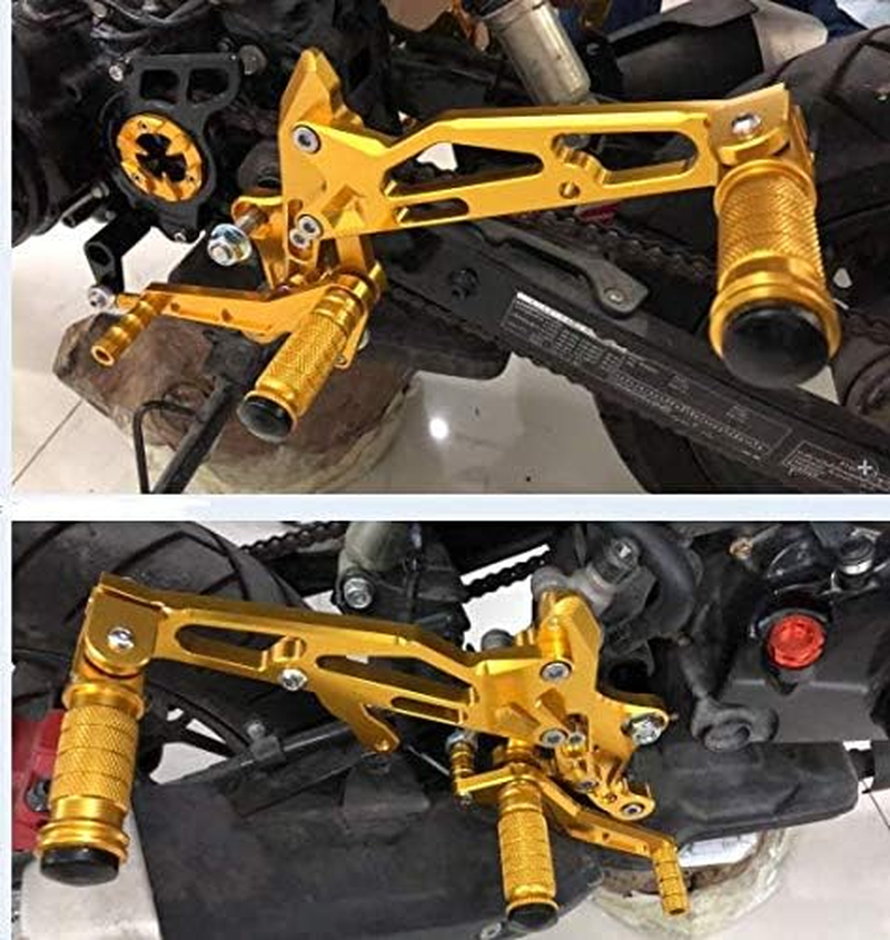 PROCNC Motorcycle Aluminum Rearsets Foot Pegs Rear Sets Footrest Fit for Honda Grom MSX125 2016 2017 2018 2019 2020 (Black)