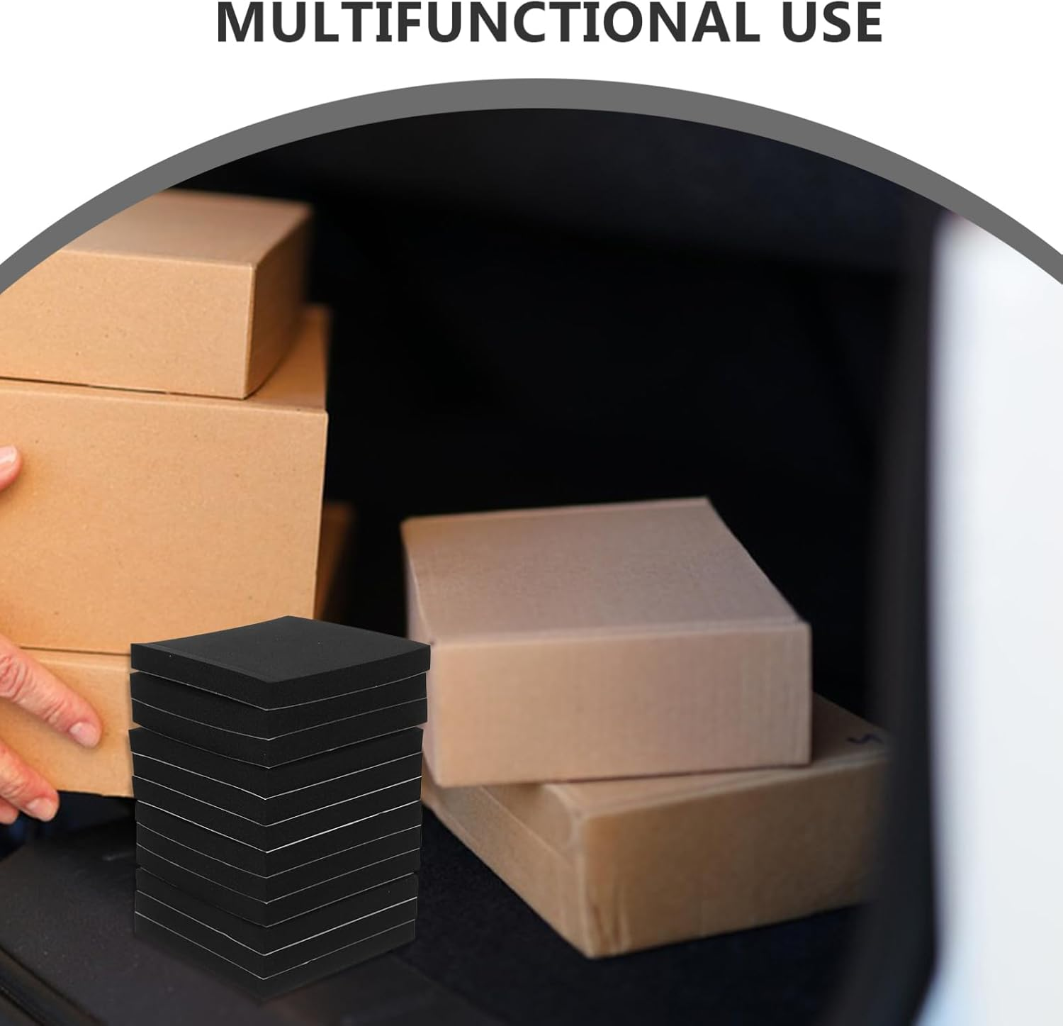 Gatuida 12Pcs Black Adhesive Foam Padding, Closed Cell Foam Sheet, Neoprene Rubber Pad Self Stick Anti-Slip Adhesive anti Vibration Foam Pad 4X4 Inch for Furniture Cars image number 4