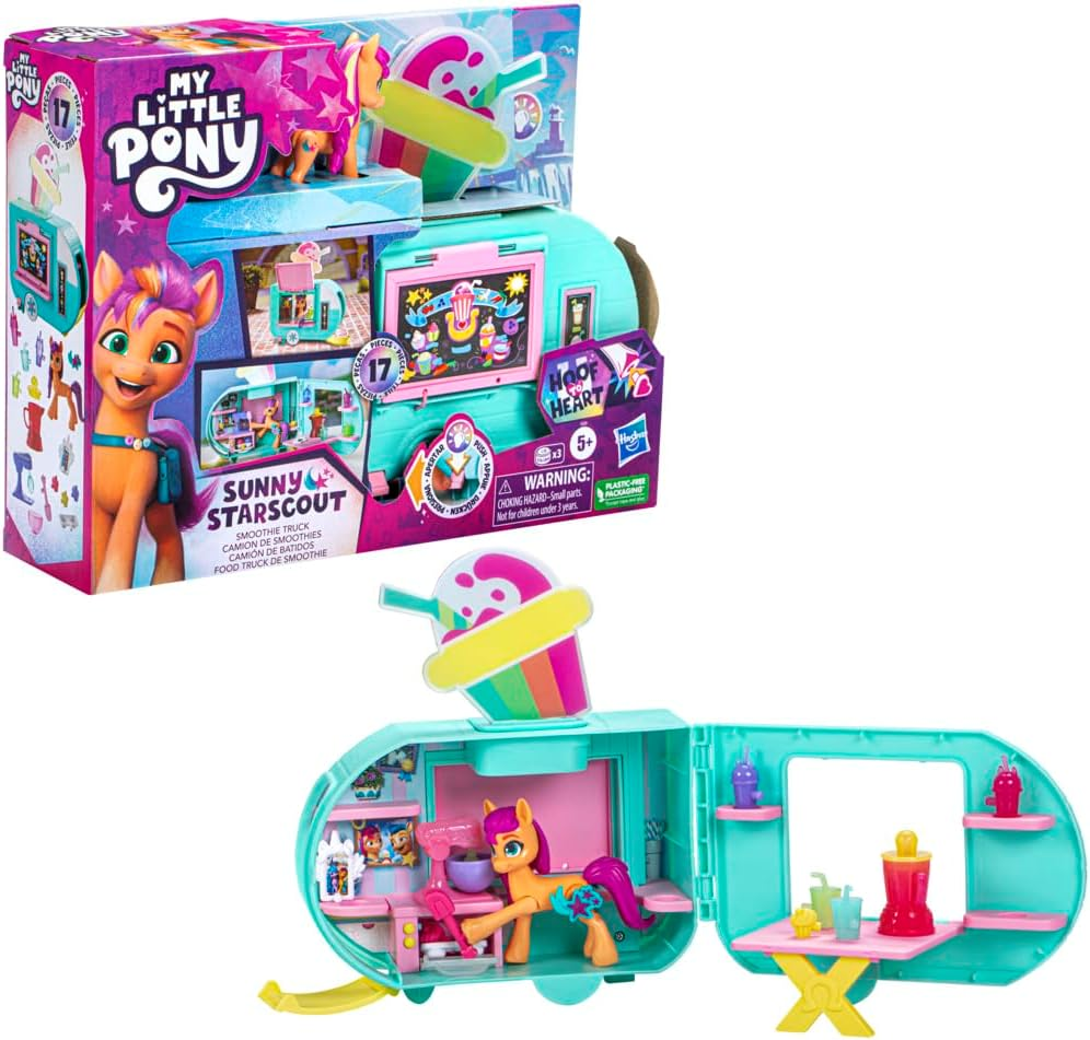 My Little Pony Playset Sunny Starscout Smoothie Truck Set, Hoof to Heart Pony Doll, Toys for Girls and Boys 5 Years Old+ image number 2