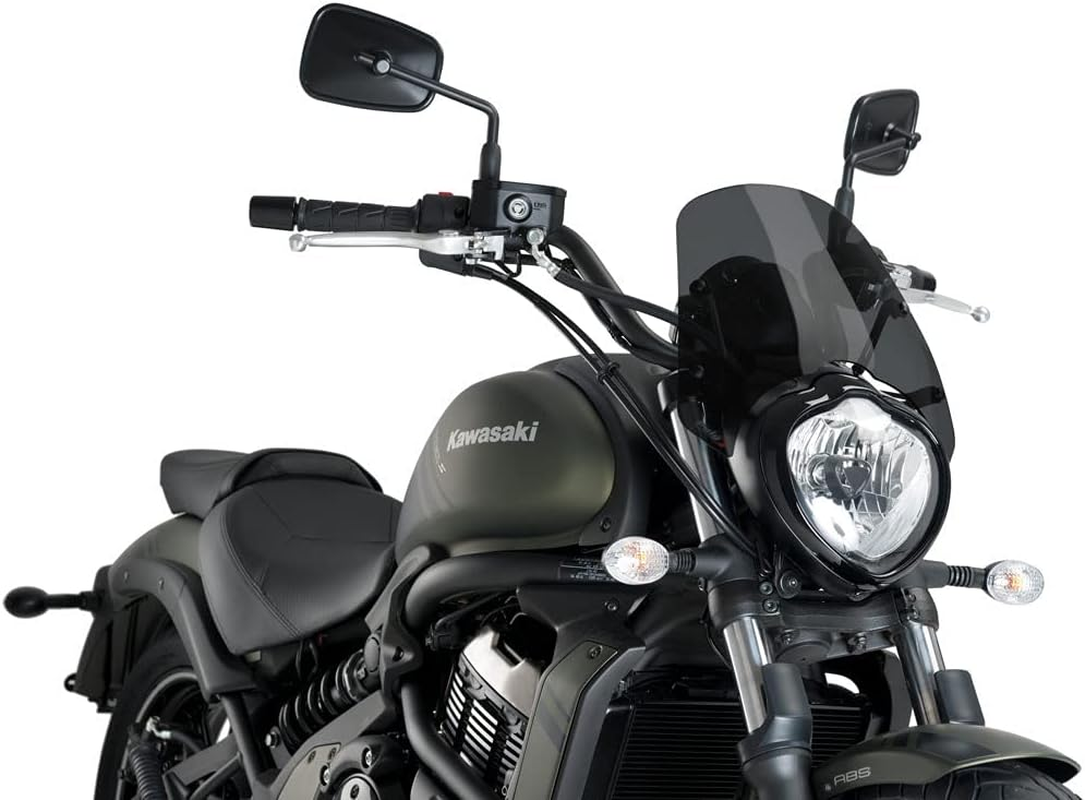 Puig Windshield New Generation Sport Kawasaki Vulcan S 15-19 C/Dark Smoke, Black, 3175F