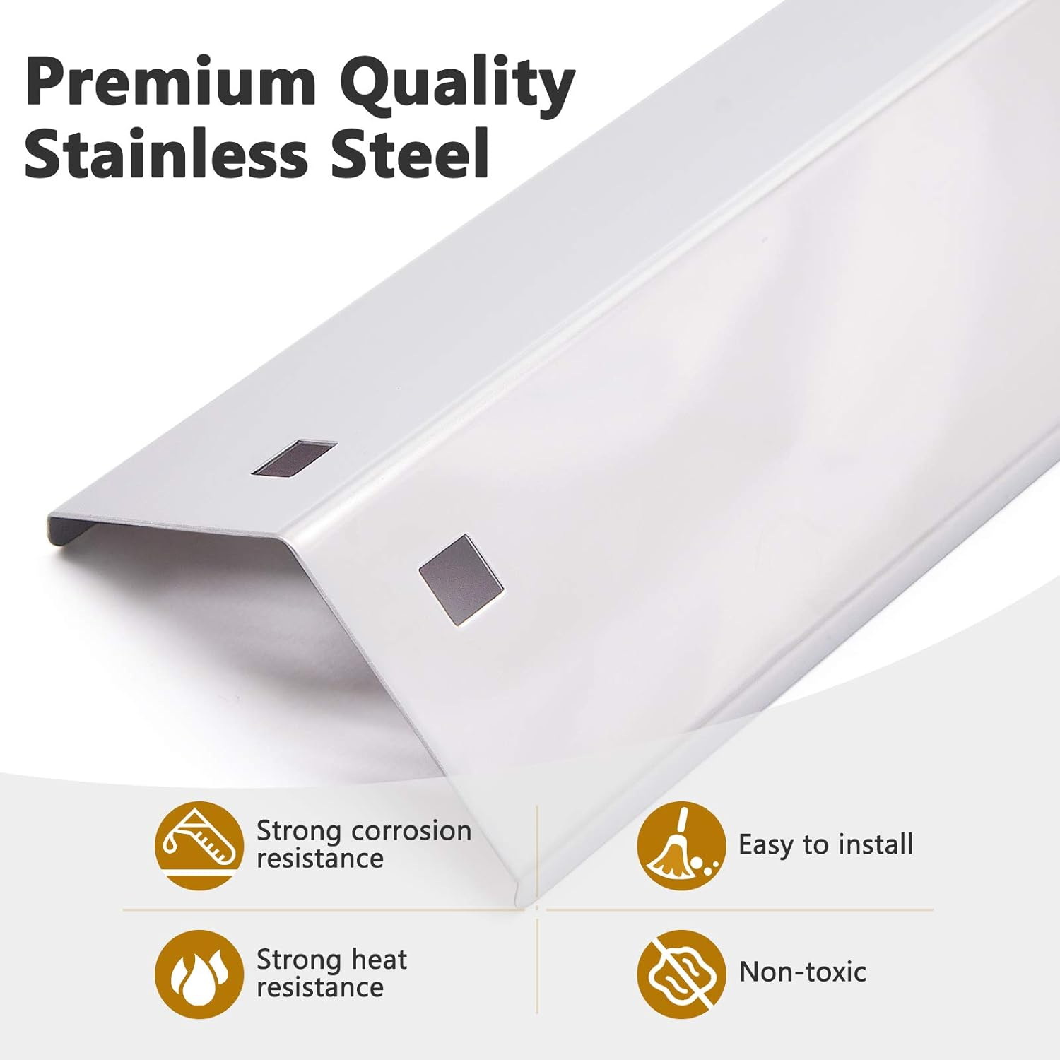 Adviace Heat Plates Replacement Parts for Char Griller 5050 5650 3001 E3001 3072 5072 3070 Grills, 3-Pack Stainless Steel Flame Shields for Chargriller 5050 5650 Char Griller 100001 Replacement Part image number 5