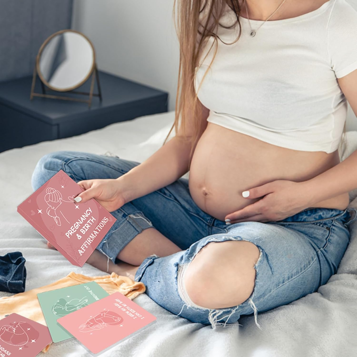Pregnancy Affirmation Cards, New Mama Affirmation Cards, Positive Motivational Mindfulness Craft Spiritual Tools for Adults Women Mothers Labor Support image number 2