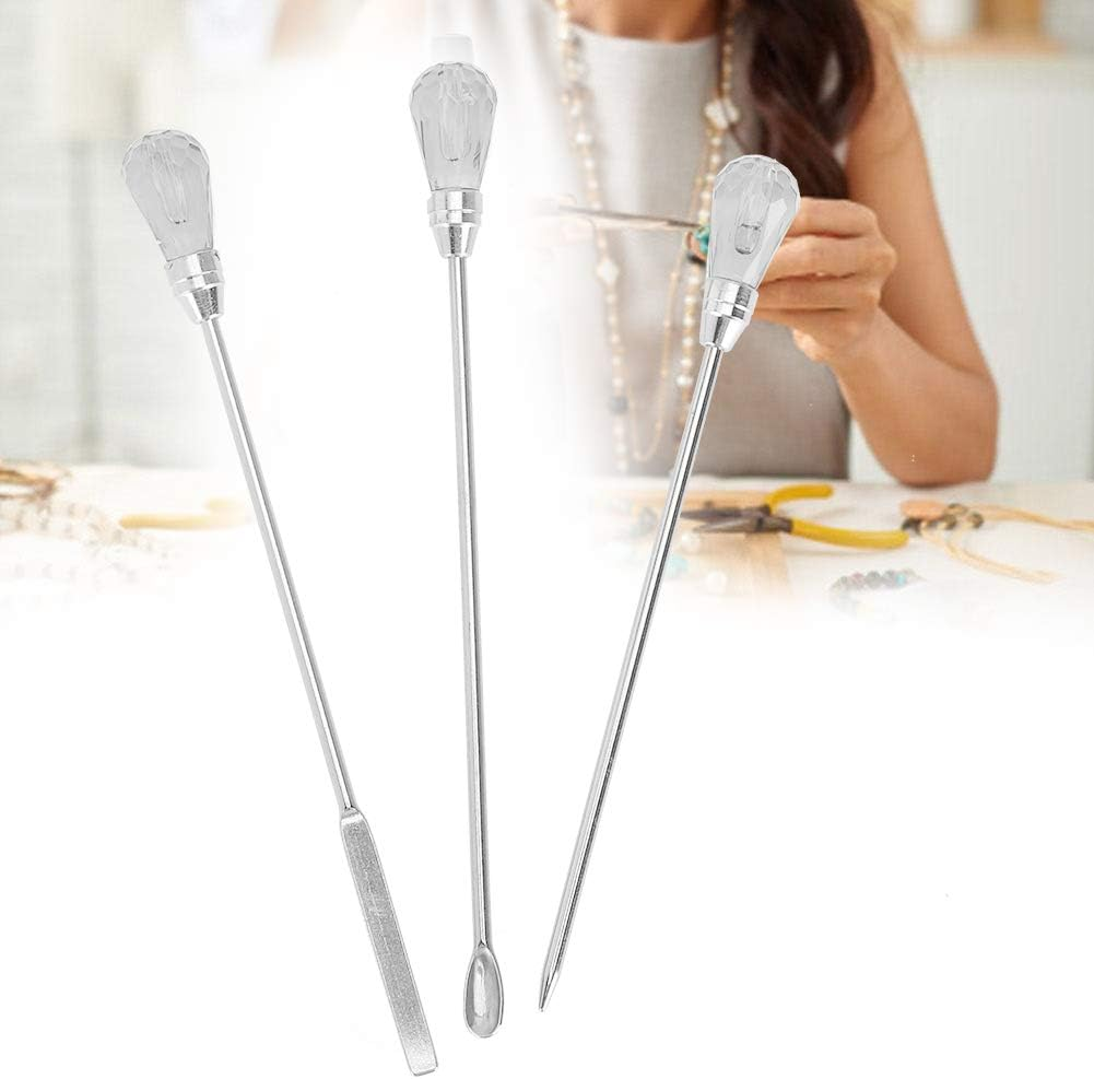 DIY Craft Mixing Tools, Glitter Powder Mixing Powder Spoon Nail Art Stirring Rod, Jewelry Making Tools Alloy Jewelry for Nail Art(White) image number 6