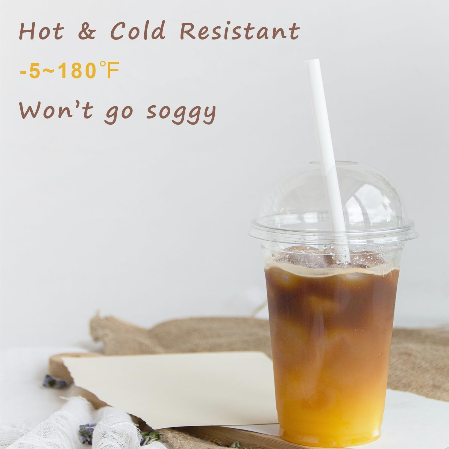 Disposable Bamboo Fiber Drinking Straws, 240 Counts of 7.8 Inches Biodegradable Bamboo Straw for Hot & Cold Drinks,100% Recyclable & Eco Friendly