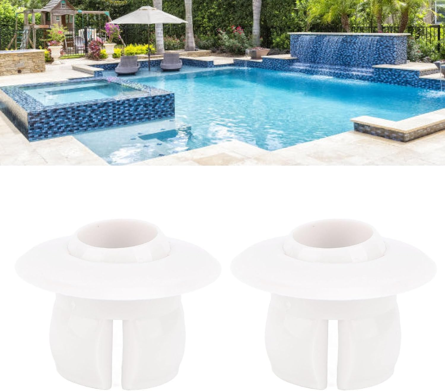 2 Pcs Pool Jet Nozzles, 25Mm Diameter Push in Eyeball Jet for 40Mm Pipe, Swimming Pool PVC Jet Replacement image number 3