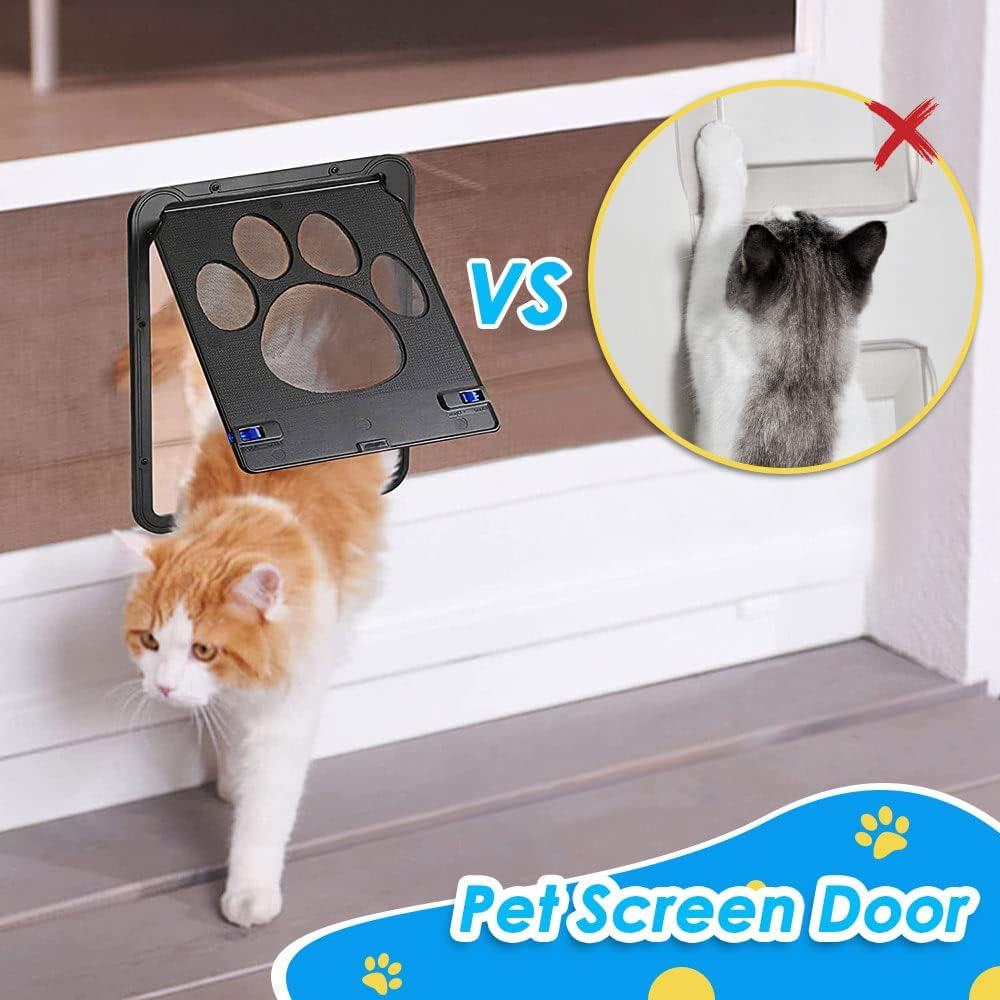 Slowton Dog Screen Door - Lockable Dog Door with Magnetic Closure, Simple Installation Durable Safety Barrier for Sliding Door for Puppy Cat for Indoor Outdoor Balcony Garden image number 3