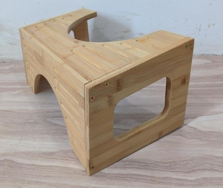 Premium Bamboo Toilet Stool &ndash; Foldable Toilet Step for Adults & Kids | Non-Slip, Ergonomic Bathroom Footstool for Improved Bowel Health & Posture | Eco-Friendly & Compact Design image number 6