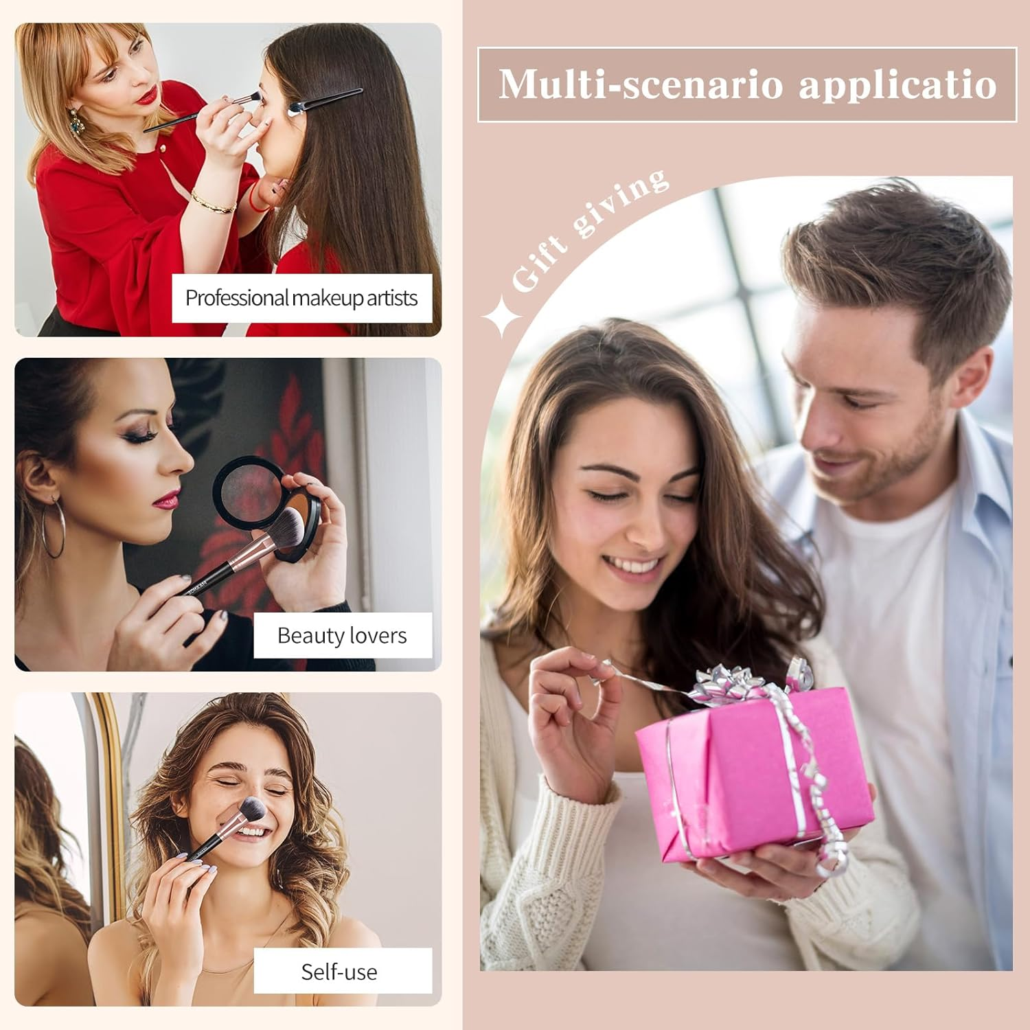 MAANGE Professional Makeup Brushes, 30 Pcs Makeup Brushes Set Premium Synthetic Face Foundation Powder Brush Kit Travel Makeup Brushes (Black Gold) image number 1