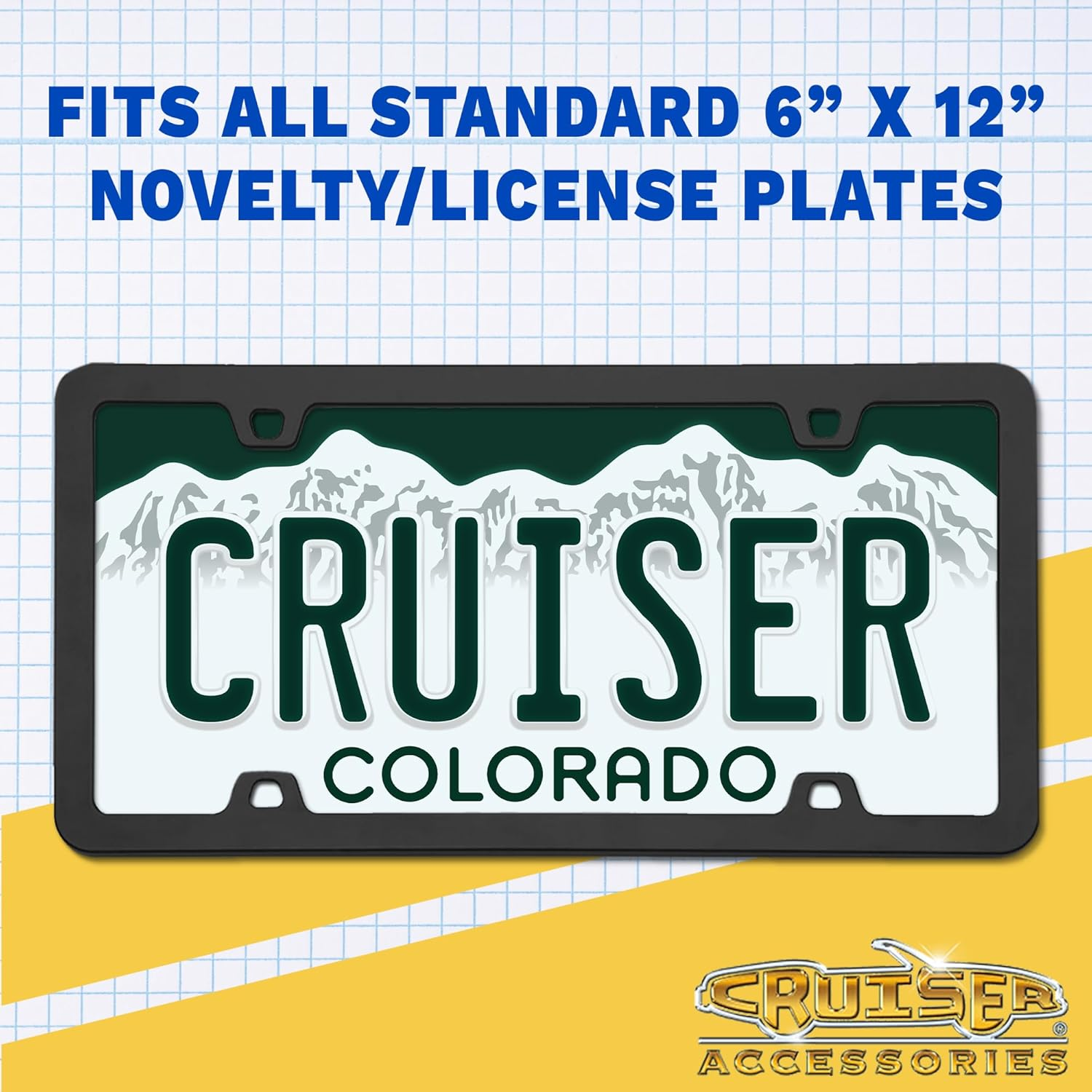 Cruiser Accessories Classic Frames Princess Heart Black Metal License Plate Frame - Bling Crystal Inlays image number 1