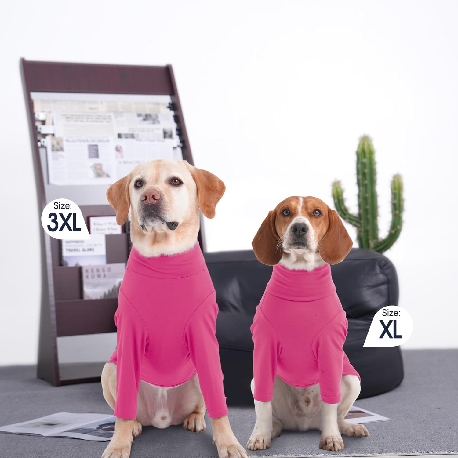 Iecoii Dog Shirts for Large Dogs,Soft Dog T-Shirt for Spring Fall,Pullover Shirts for Dogs Girl Boy,Extra Large Dog Pullover Shirt Full Coverage Large Dog Shirt for Doberman, Great Dane,Rosered,4Xl image number 5