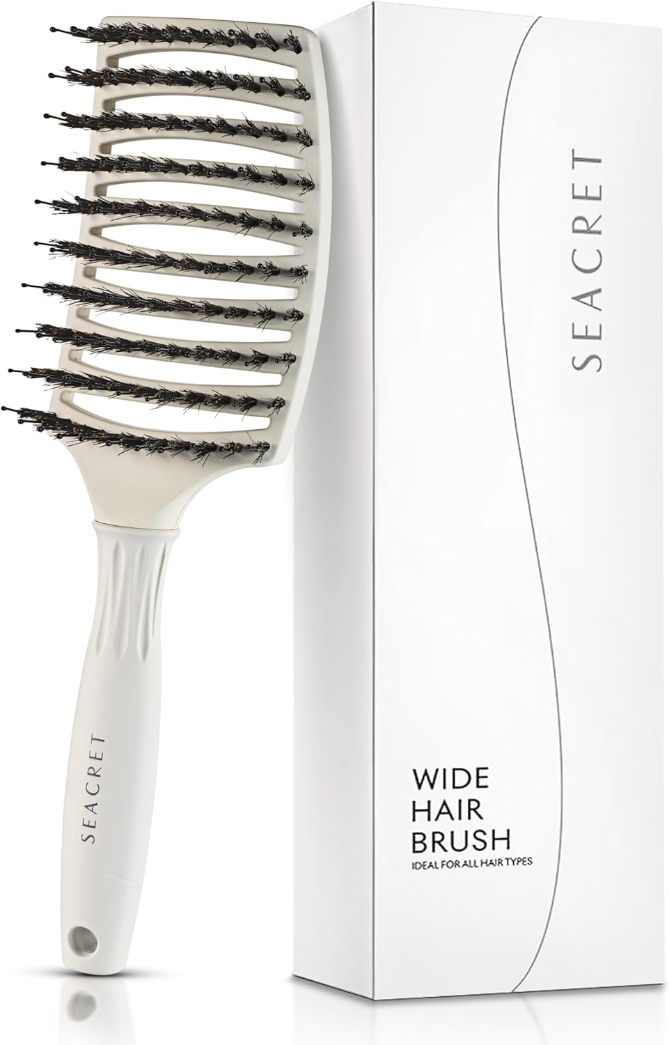 SEACRET Flexi Pro Styling Detangling Hair Brush, Ergonomic Detangling Brush for Curly & All Hair Types, Soft Bristles for Gentle Care, Prevents Breakage, Vented Design for Faster Drying image number 6