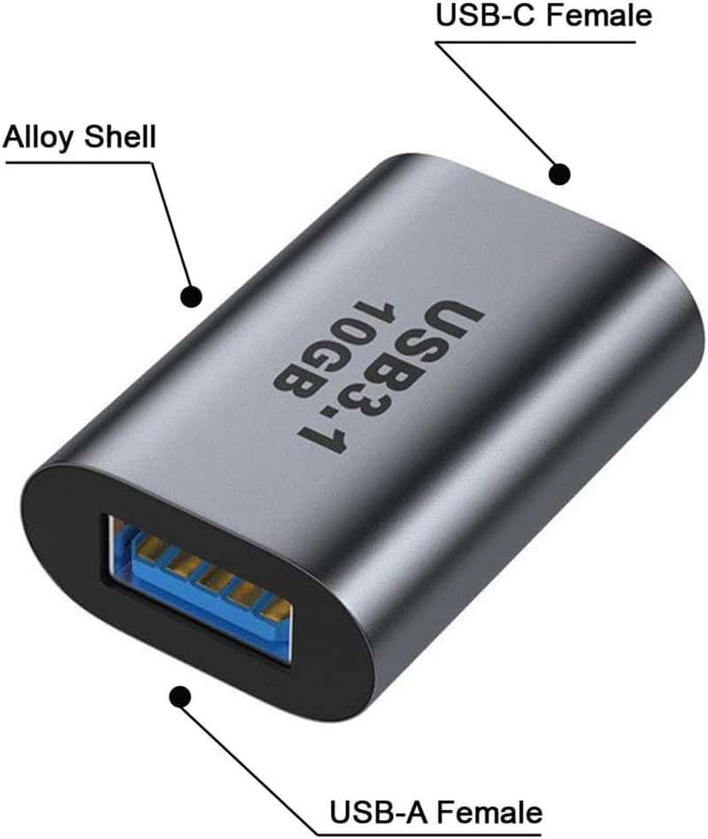 NFHK USB-C USB 3.1 Type C Female to USB 3.0 a Female Data Adapter 10Gbps Data Power for Laptop Tablet Phone image number 6