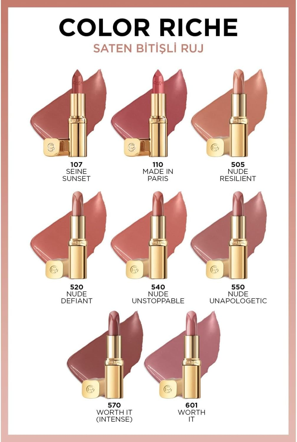 L'Or&eacute;al Paris Color Riche Satin Nudes of Worth Collection 540 Shade Unstoppable image number 1