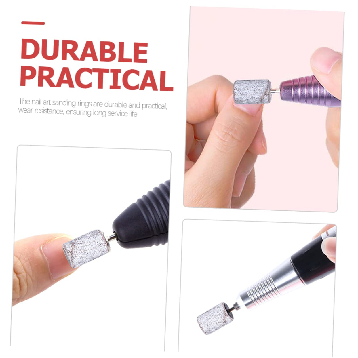 NOLITOY Nail Drill Sanding Bands 200Pcs Set Includes White Sanding Bands for Nail Art Makers image number 3