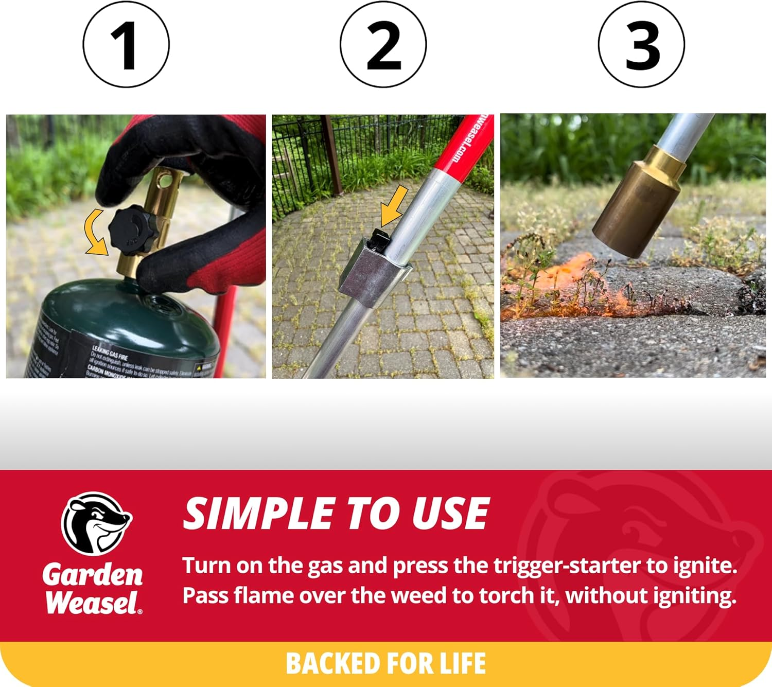 Garden Weasel Weedtorch | Weed Burner with Integrated Lighter | Propane Fire Starter, Torch for Weeds | 98007-A image number 4