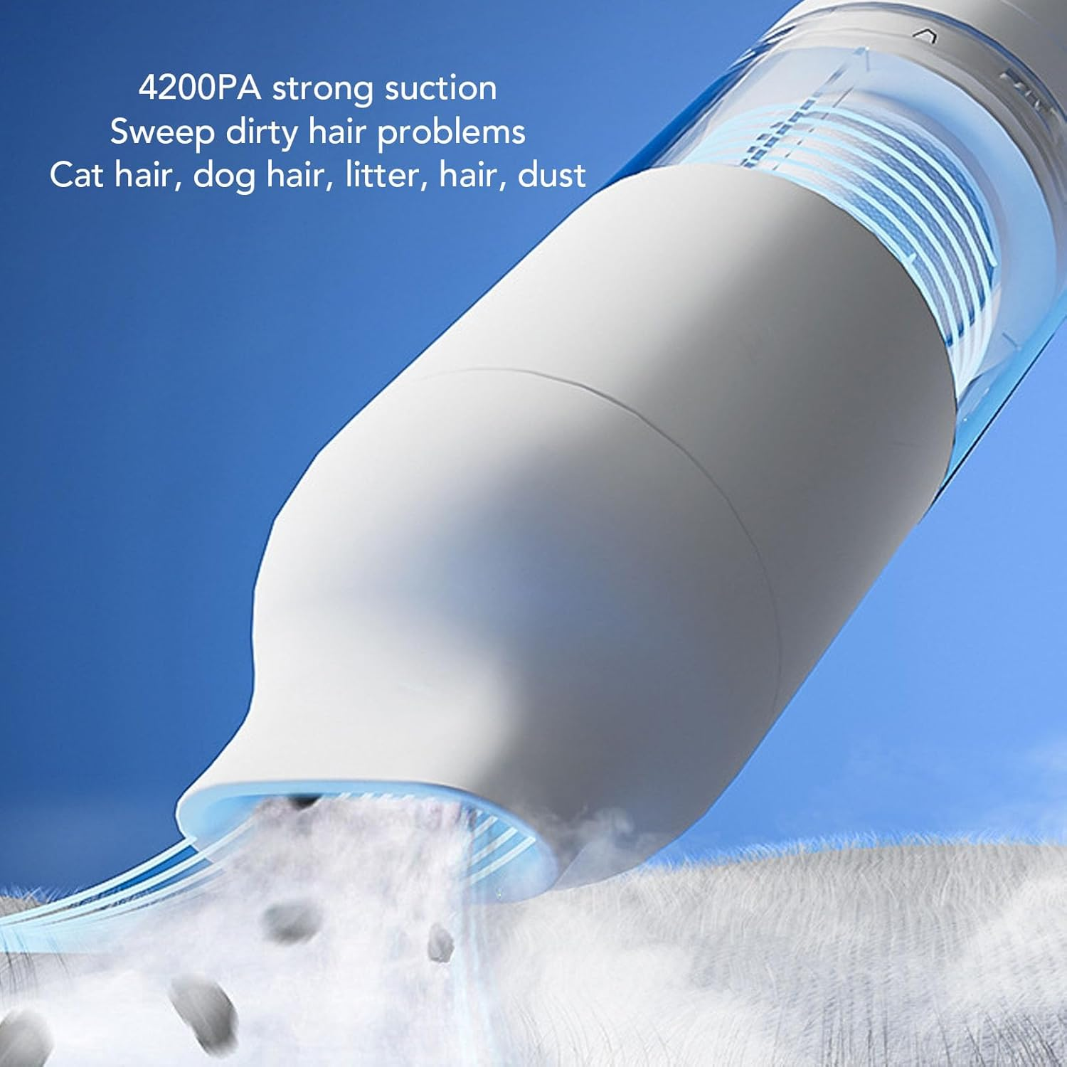 Pet Grooming Vacuum Cleaner, 10.43 X 2.2In Automatic Shedding Brush Dog Vacuum Grooming Kit for Dogs Cats Bed Carpet, Strong Pet Grooming Vacuum Dog Grooming Kit Tools image number 3