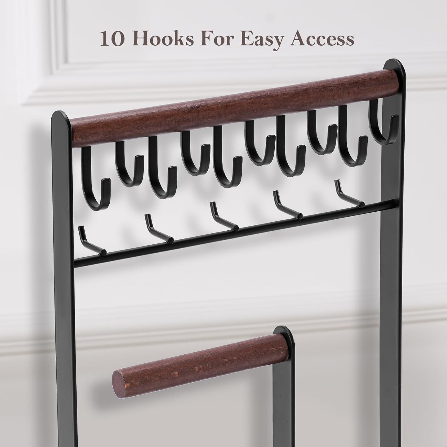 Procase Jewelry Organizer Jewelry Stand Jewelry Holder Organizer, 5-Tier Necklace Organizer with Ring Tray, Large Aesthetic Jewelry Tower Storage Rack Tree for Bracelets Earrings Rings -Large, Black image number 4