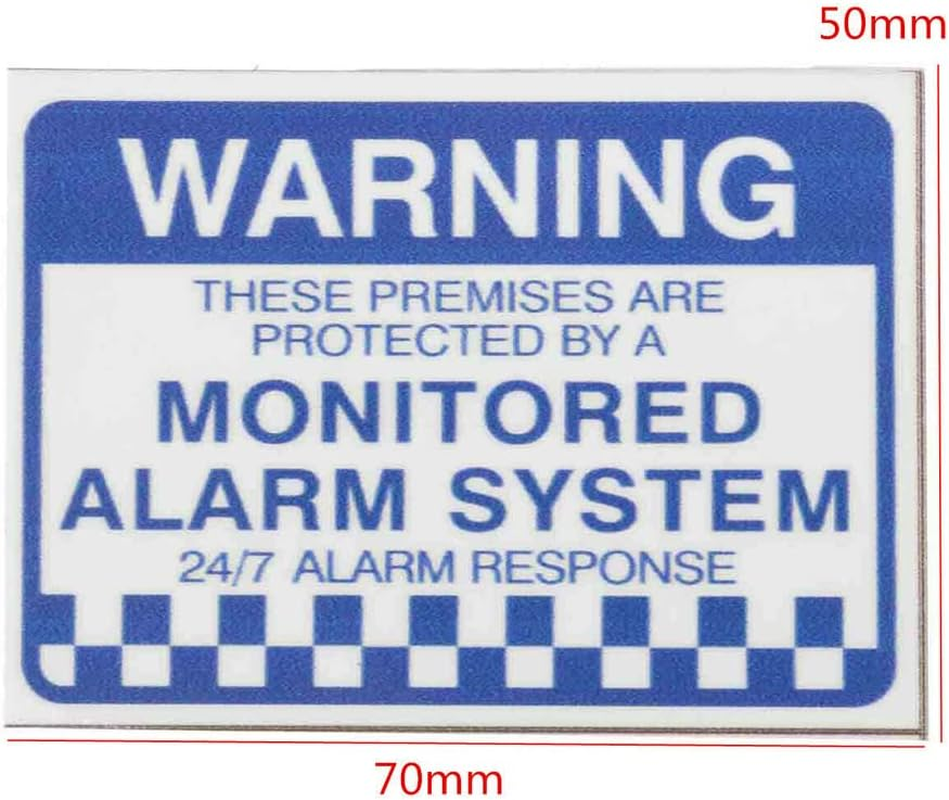 8Pcs Waterproof Warning Security Stickers Monitored Alarm System Self Adhesive Warning Monitored Alarm Stickers, Alar-Ms Warnings Security Sticker Signs for Shop Home image number 3
