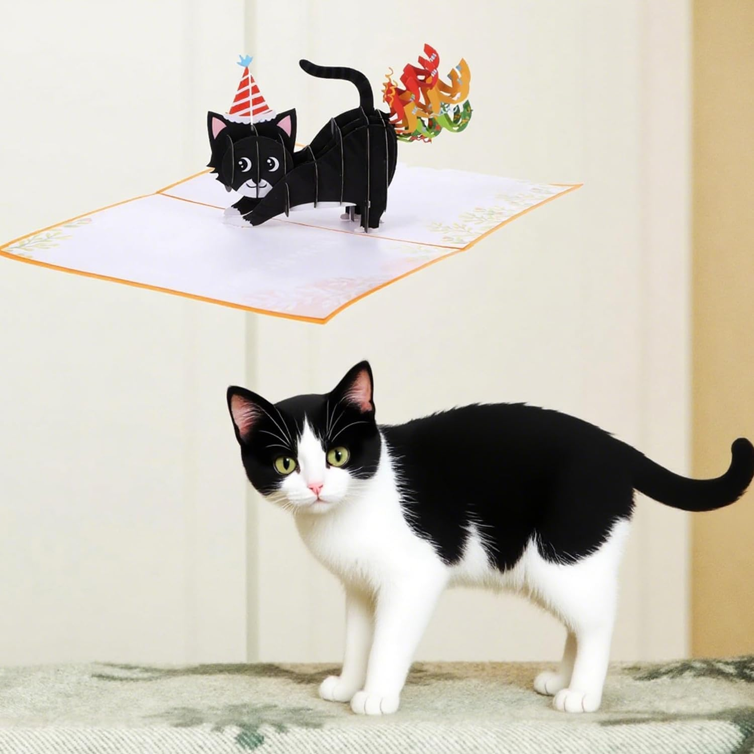 Happy Birthday Card, Cat Pop up Funny 3D Greeting Cards with Envelopes for Adults and Kids, Gifts for Cat Mom, Dad Bday, Friends image number 5