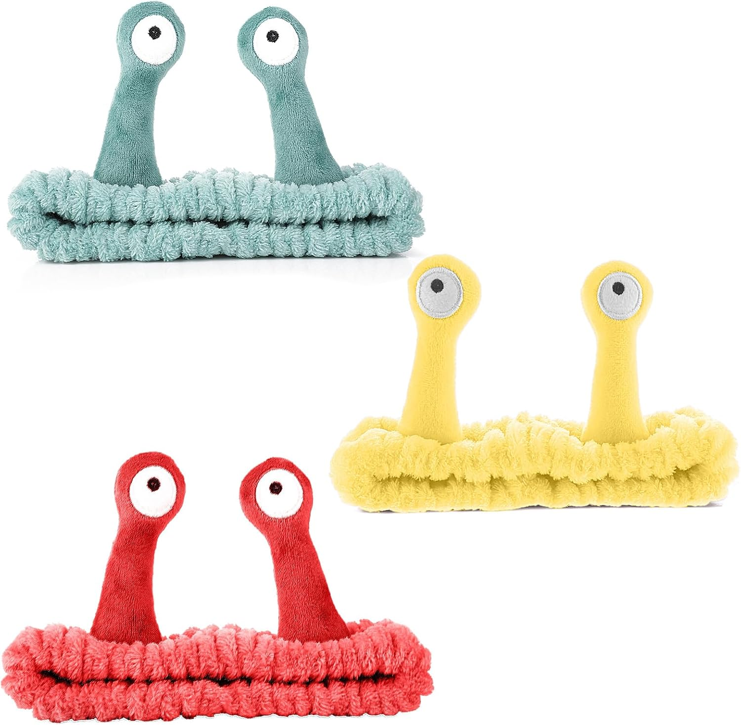 KFHENSOMR Hair Band Cosmetics Pack of 3 Spa Gadgets for Women Funny Make-Up Headband Skincare Accessories Headband Snails Gift Spa Headband Cute Soft Coral Fleece Skin Care Hair Band image number 3