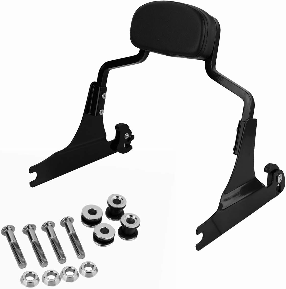 Detachable Hardware Backrest Sissy Bar Upright Passenger Backrest Pad with Docking Kit for Harley Breakout 2013-2017 FXSB, Fxse,Fxsbse（Gloss Black）