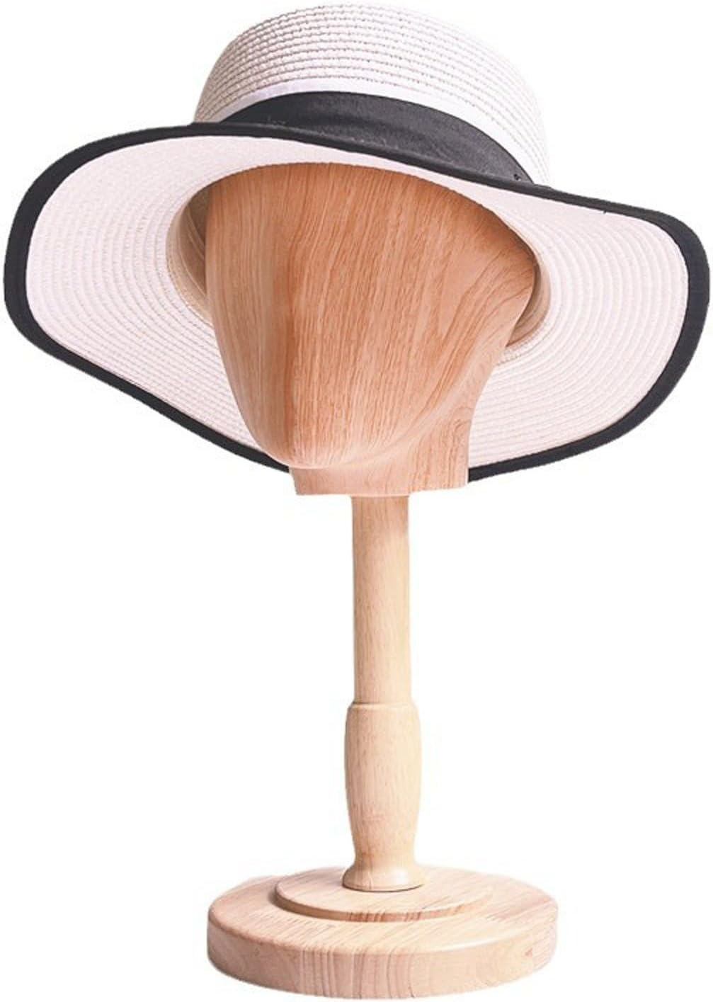 Amagogo Wooden Mannequin Head Stand for Hats Caps,Wig Head Holder Prop Detachable Wood Stand for Shop Styling Hanging Wig Wig Making image number 6