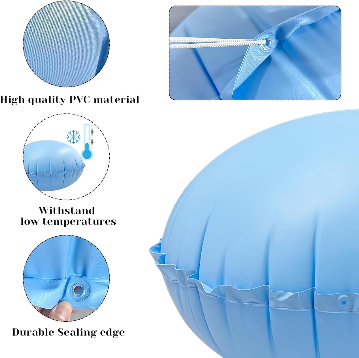 Dome Patio Furniture Cover Airbag,Reusable Patio Table Cover Air Pillow,Inflatable Airbag for Patio Table Covers,4Ft Dia Air Bag Pillow with 49.5Ft Drawstring,Uv Resistant,Water Resistant image number 3
