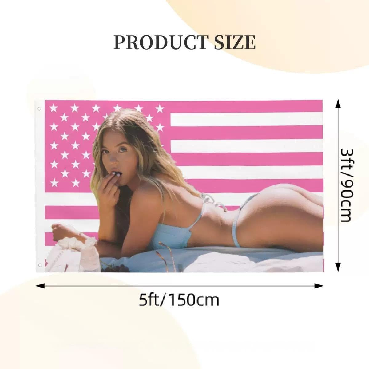 Pink America Flag 150*90 CM Personalized Flags,Polyester Thickness, Fade Resistant, Brass Grommets, Canvas Header, Indoor/Outdoor, Vibrant Colors,American Flag for College Dorm Room Decor,Parties Poster Banner Concert Decoration image number 3