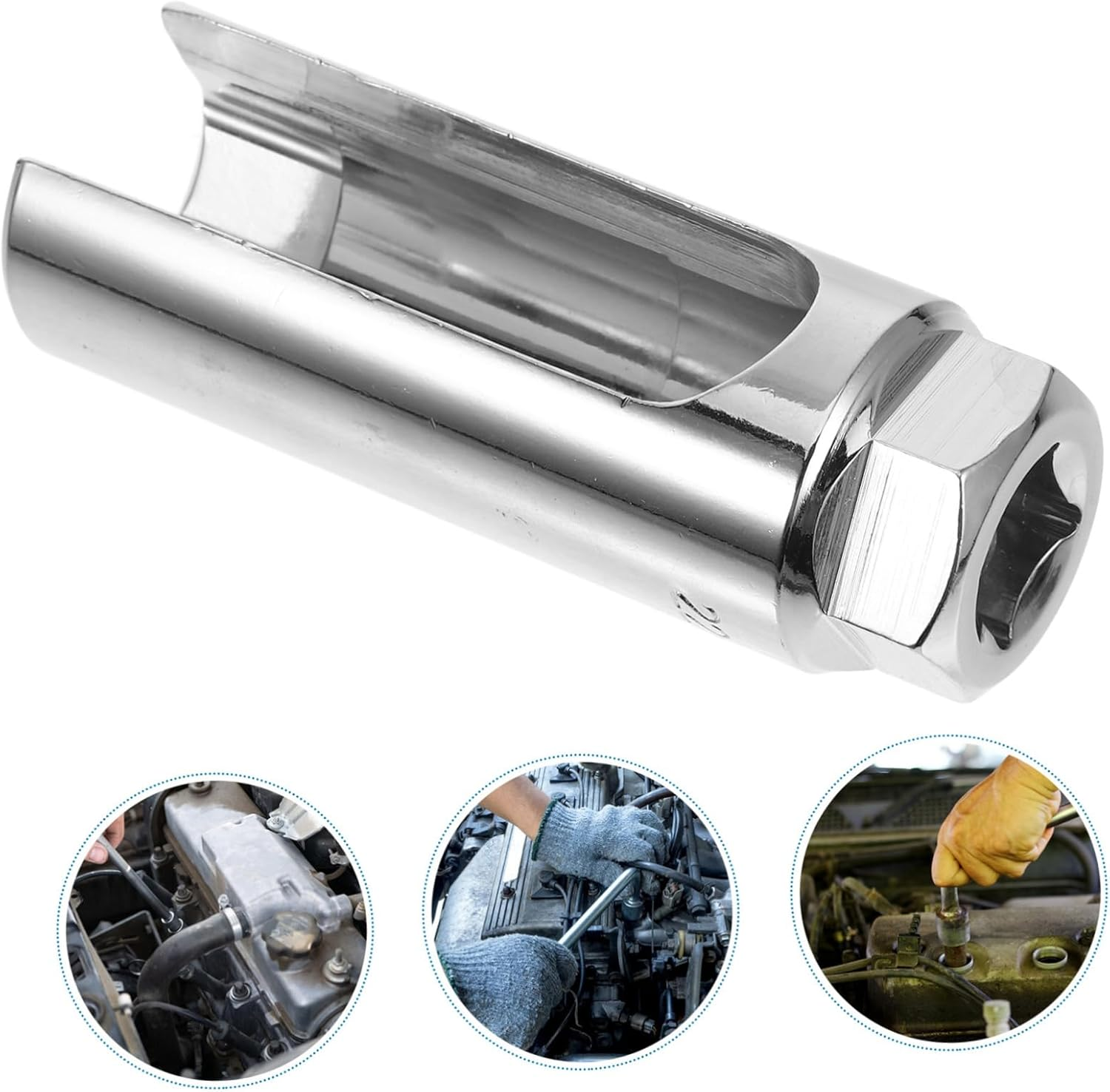 JUMPLAWN Automotive O2 Sensor Removal Socket 1/2 Inch Drive 9Cm Heavy-Duty Car O2 Sensor Installation and Removal Tool for Mechanics and Diy Use image number 4