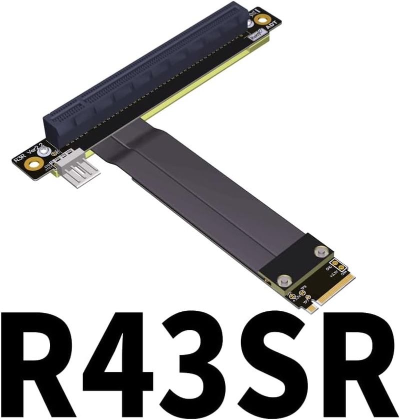 Adt-Link Pcie 3.0 X4 M.2 NGFF Nvme Key M Extender Cable to PCIE X16 Graphics Card Riser Adapter 16X Pci-E Pci-Express for M2 2230 2242 2260 2280 (15Cm, R43SR) image number 4