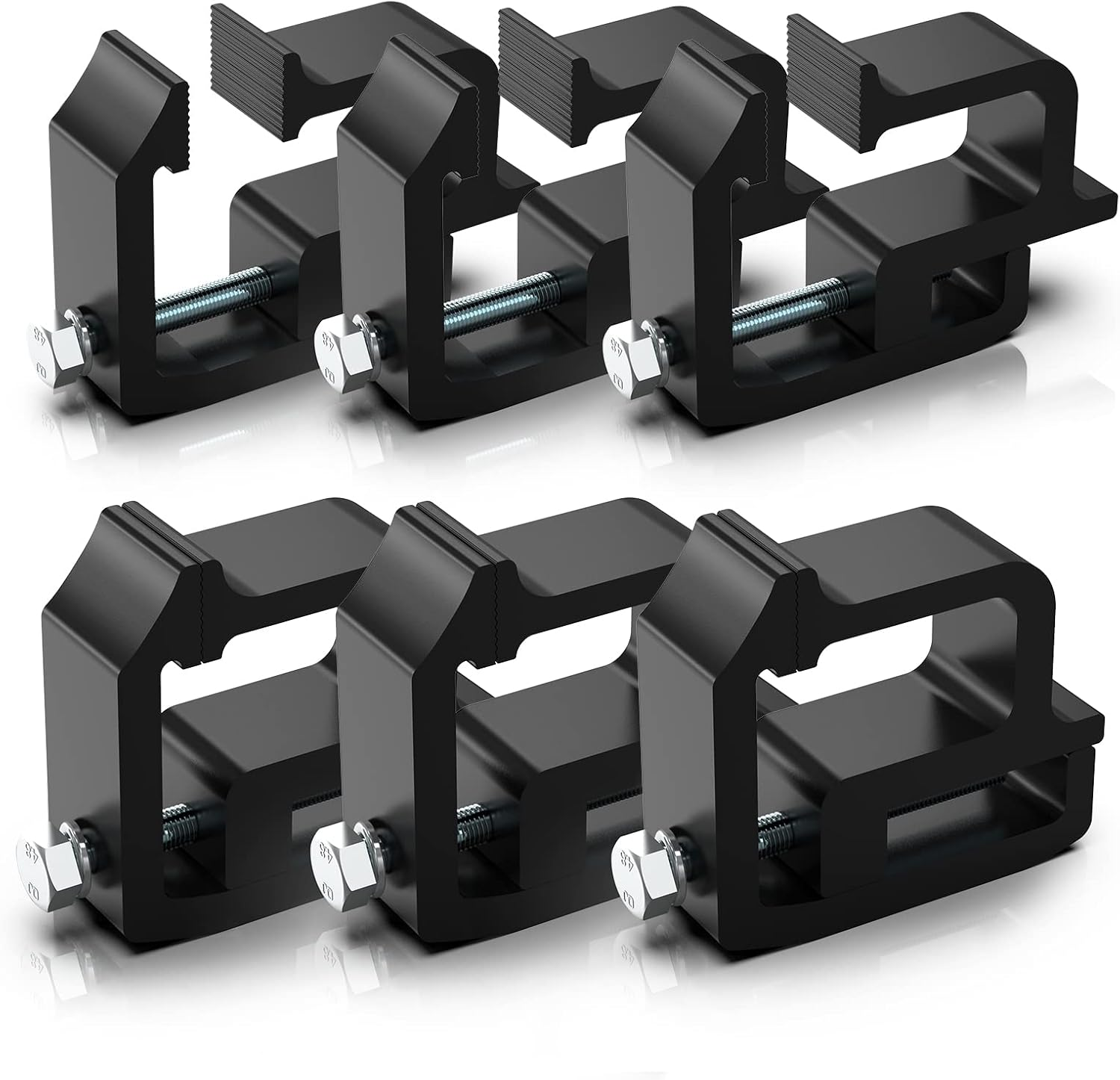 Ovsor Truck Topper Mounting Clamps - 4 Pack for Chevy Silverado Sierra 1500 2500 3500, Dodge Dakota Ram 1500 2500 3500, F150 F250 (4, Black) image number 2