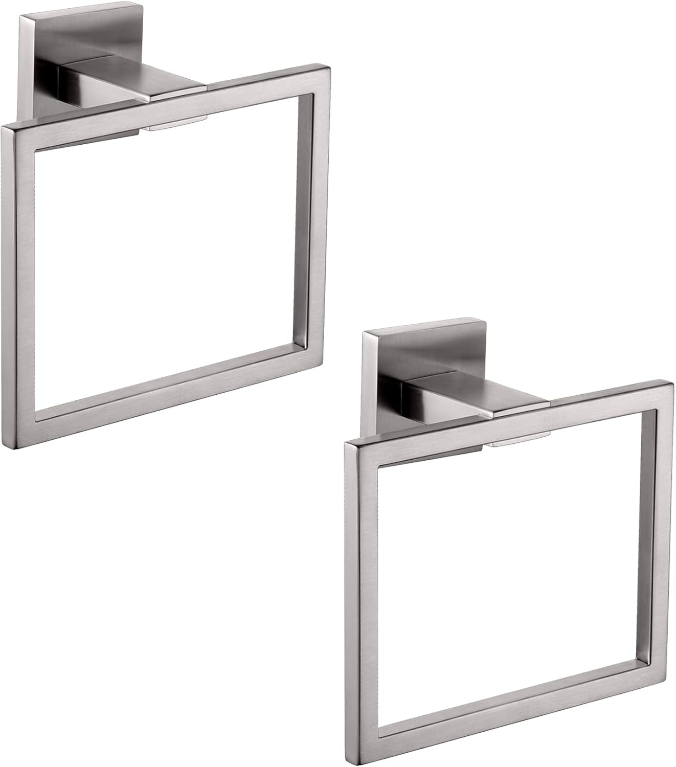 KOKOSIRI Bathroom Towel Rack, Stainless Steel Towel Ring 2 Pieces, Wall Mounted Kitchen Cabinet, Brushed Nickel B3004BR-P2 image number 5