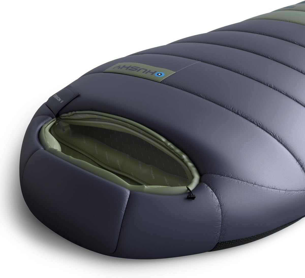 Husky Devon Ultralight Sleeping Bag 2-3 Seasons up to -5&deg;C, Warm Summer Mummy Sleeping Bag for Adults, Summer Sleeping Bag for Camping, Trekking and Outdoor (Blue/Khaki, 220 X 85 Cm) image number 4