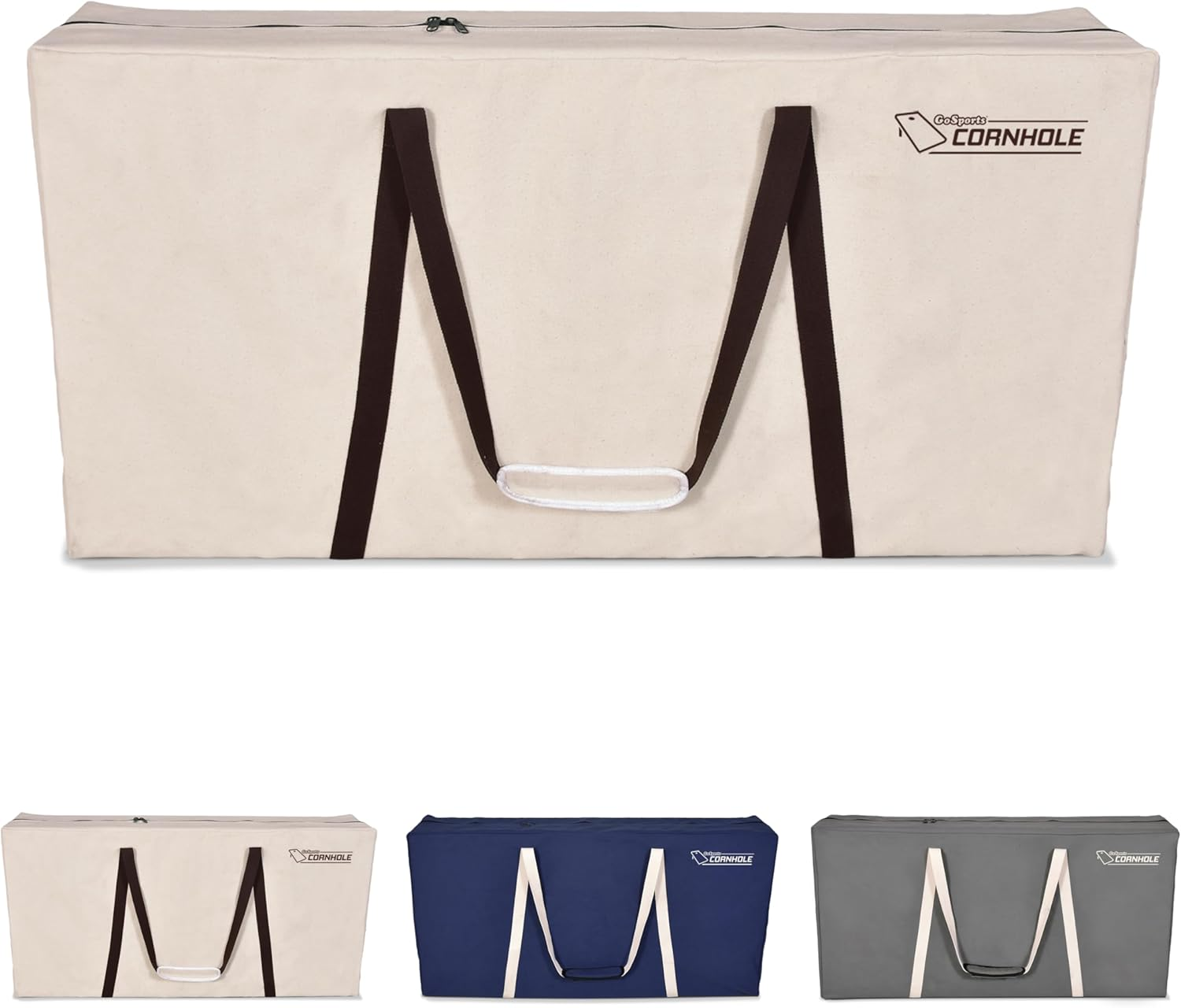 Gosports 4 X 2 Ft Canvas Cornhole Carrying Case - Choose Navy Blue, Gray, or Natural - PRO Grade image number 3