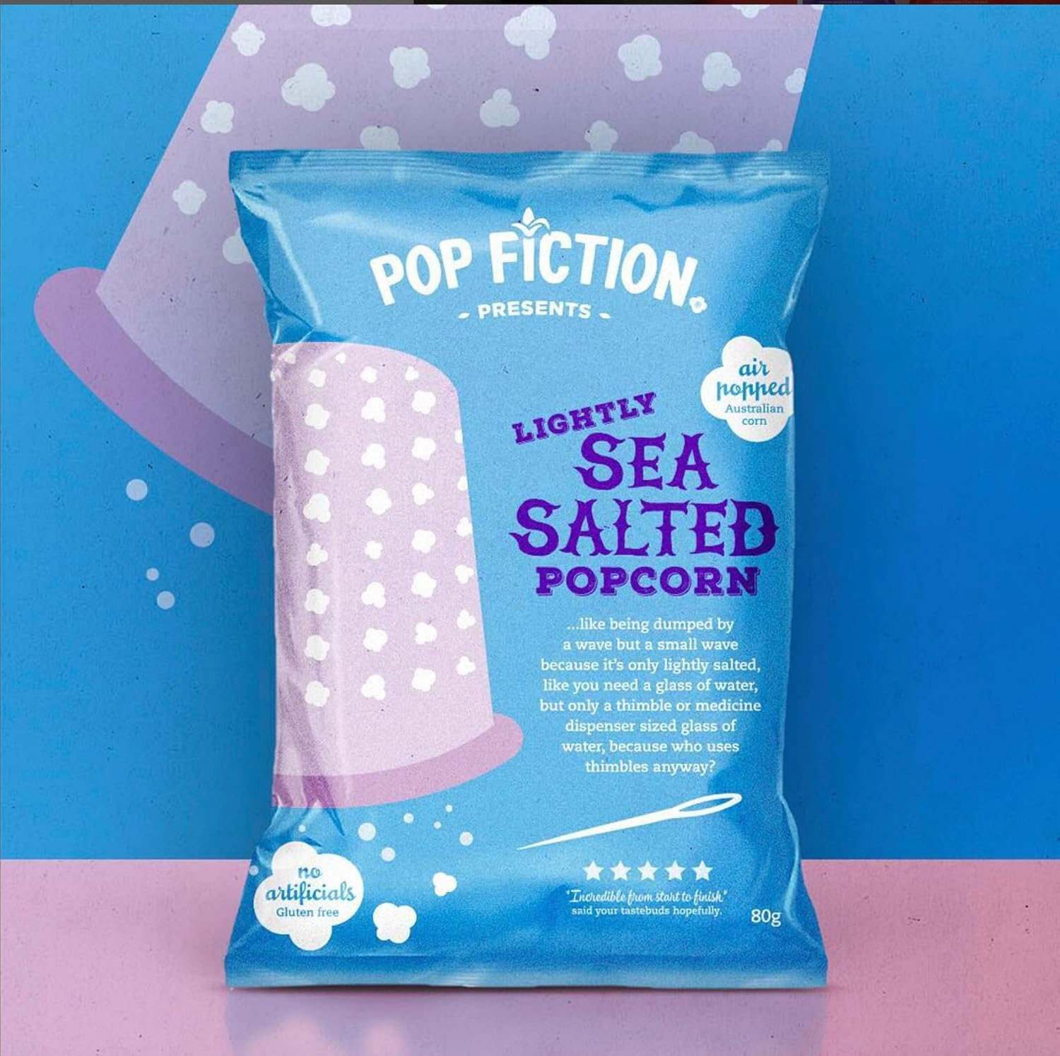 J.C.'S Quality Foods Pop Fiction Lightly Sea Salted Popcorn, 80 G image number 4