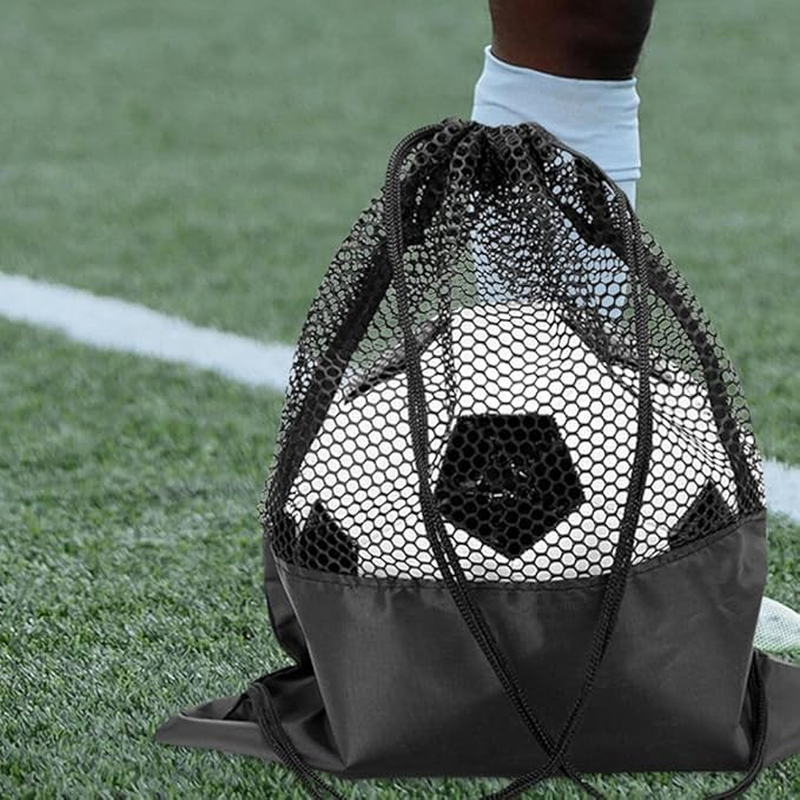 Mesh Drawstring Bag Sports Ball Bagmesh Soccer Bag Basketball Bag Mesh Volleyball Bag Oxford Cloth Drawstring Backpack Sports Ball Storage Backpack image number 5