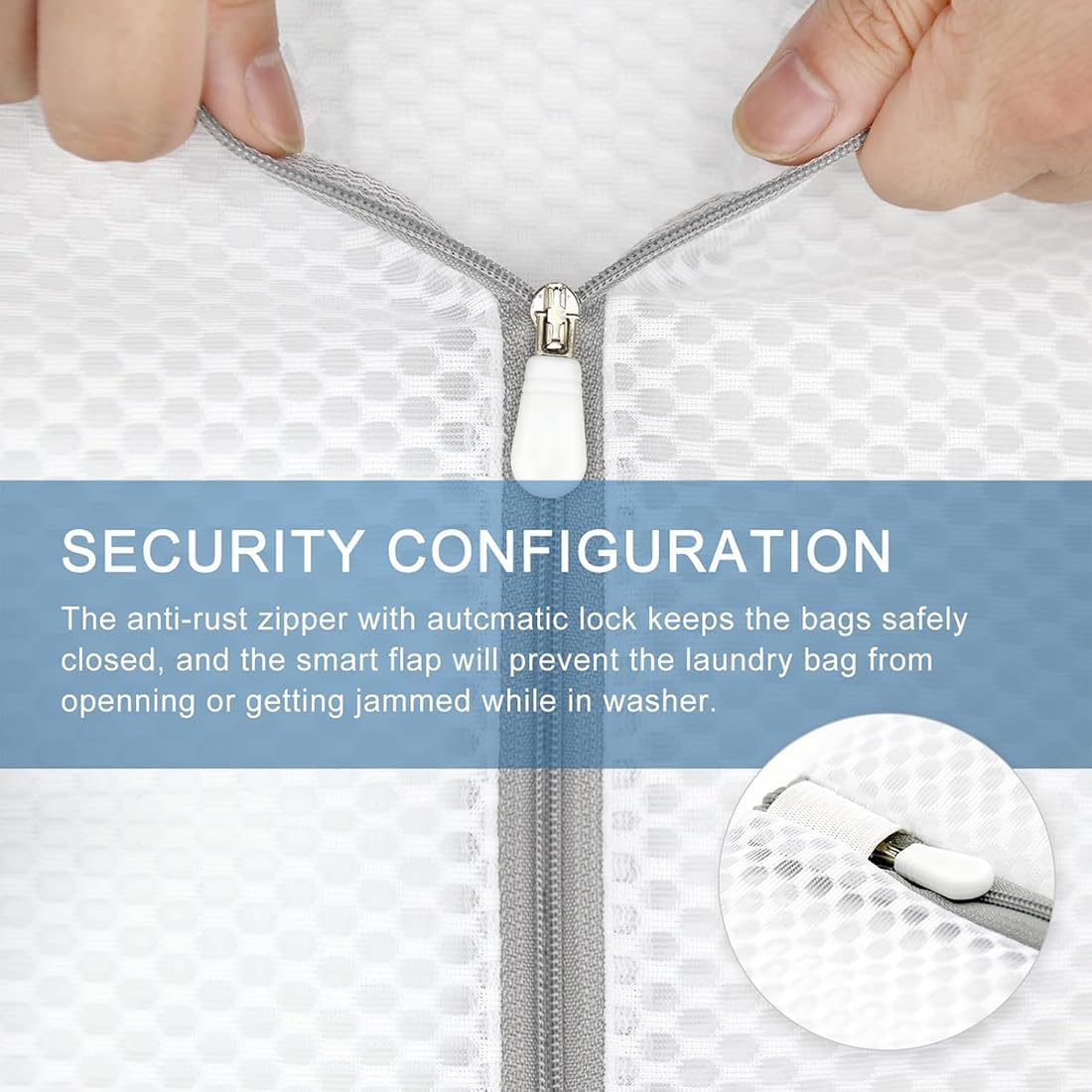 3Pcs Honeycomb Mesh Laundry Bags, Zipper Net Mesh Wash Bag, Travel Laundry Bag Delicates Bag, Durable Washing Bag for Delicates Lingerie Sweater Undergarment (12 X 16 Inches) image number 5