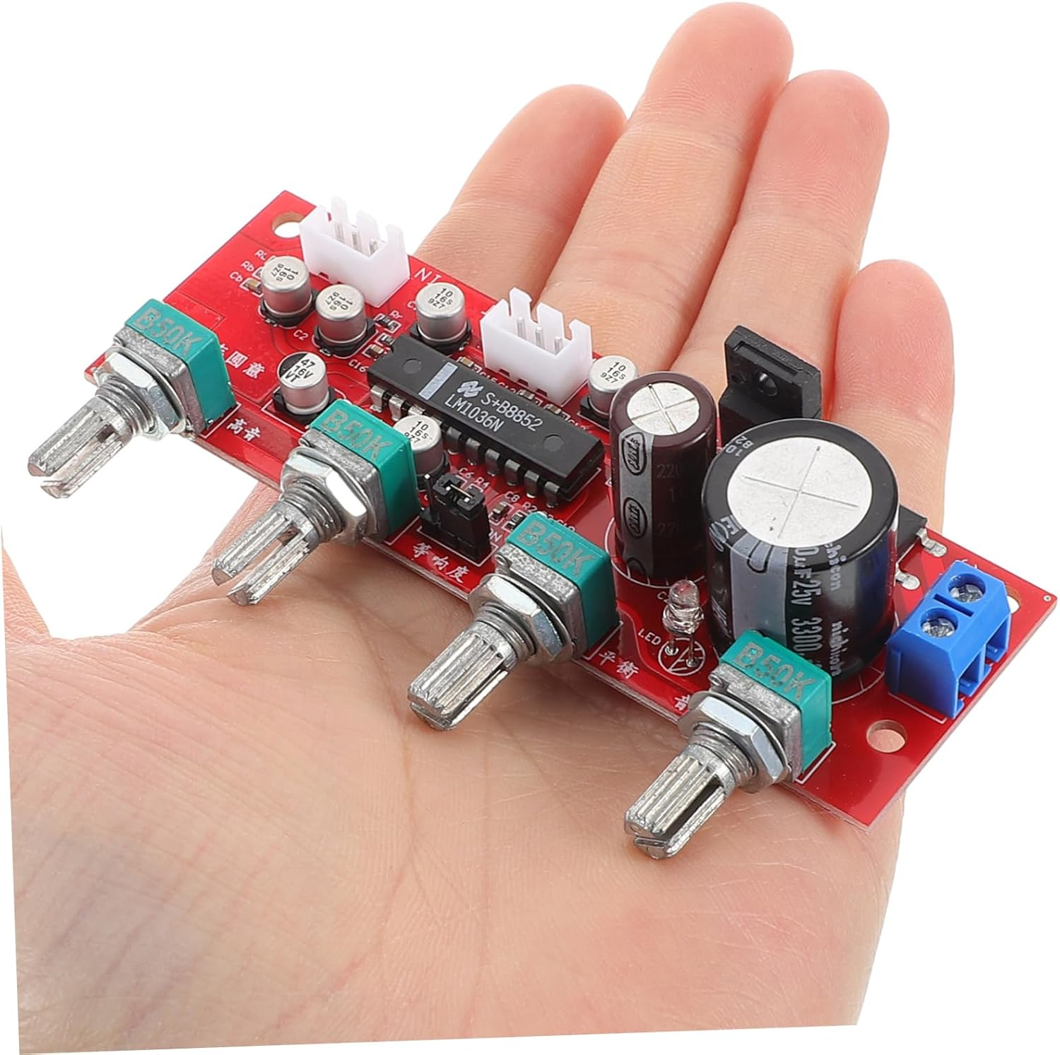 Sosoport Audio Amplifier Control Board Stereo Preamplifier with Treble Bass Control for Enhanced Sound Clarity Music Recording Home Entertainment and Live Performances image number 3