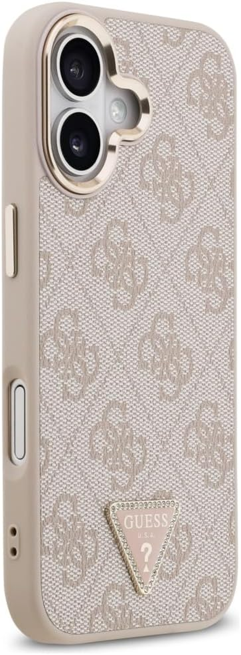 CG Mobile Guess 4G Triangle Logo Compatible with Magsafe Case for Iphone 17 (Pink/Gold) image number 1