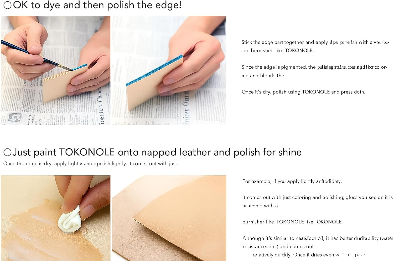 Tokonole Leather Finish 120G Neutral-3 Pack | Made in Japan Leathercraft Edge & Flesh Burnishing Agent | Professional Leather Sealer for Wallets, Belts, Bags image number 6