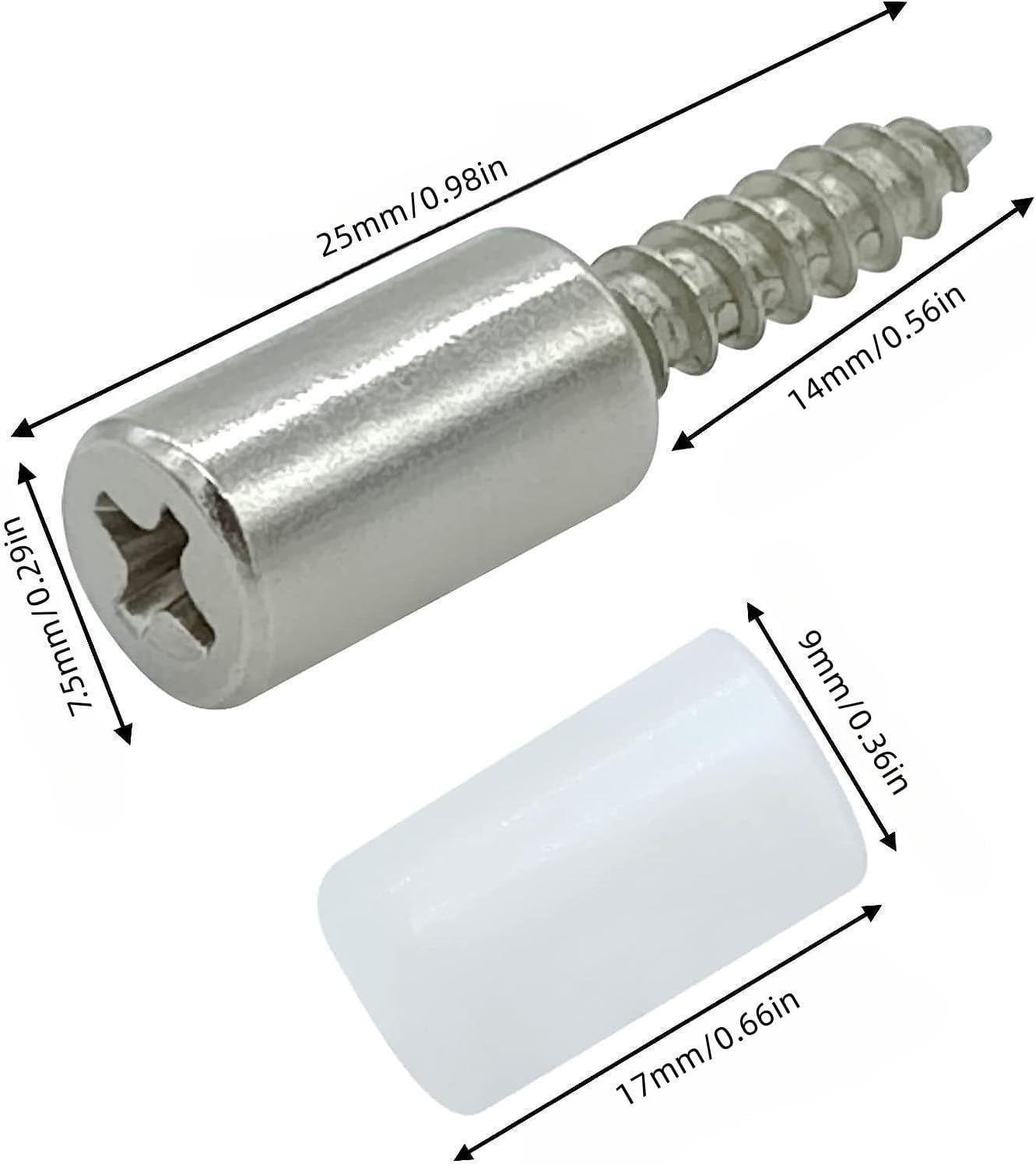 Cabinet Shelf Pegs Self-Tapping Screws, 36Pcs Self Tapping Cabinet Shelf Screws Self-Tapping Screws Cabinet Laminate Support Shelf Bracket Screws Pegs Shelf Support Pins with Covers,Transparent image number 2