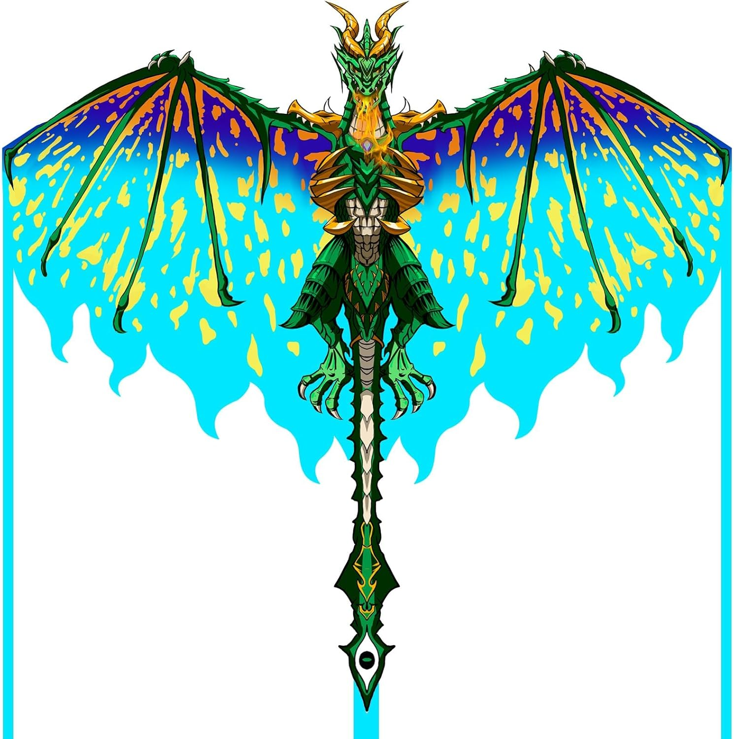 Mint'S Colorful Life Dragon Kite for Kids & Adults - Easy to Fly for Beginners, Large Single Line for Beach Trip with 300Ft String image number 2