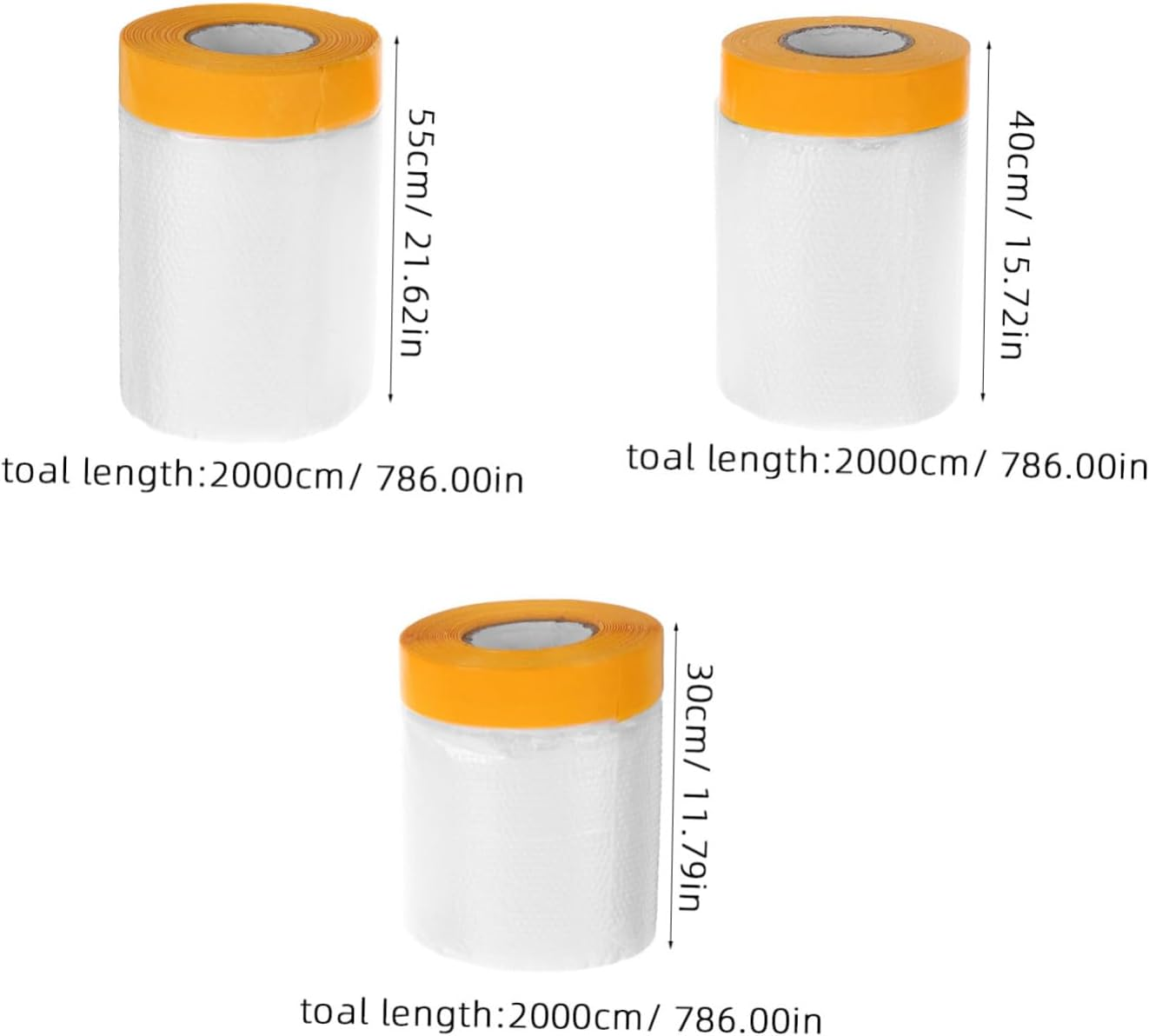 3 Rolls Dust Protective Film for Furniture Car Auto Body Plastic Cover Paint Adhesive Protective Film for Vehicle Coverage during Painting Painters for Decoration Floor image number 3