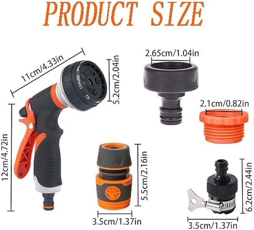 8 Adjustable Watering Patterns Garden Hose Nozzle - Slip Resistant Water Spray Nozzle for Plants, Lawn, Garden - Perfect for Washing Cars, Cleaning, and Showering Pets image number 4