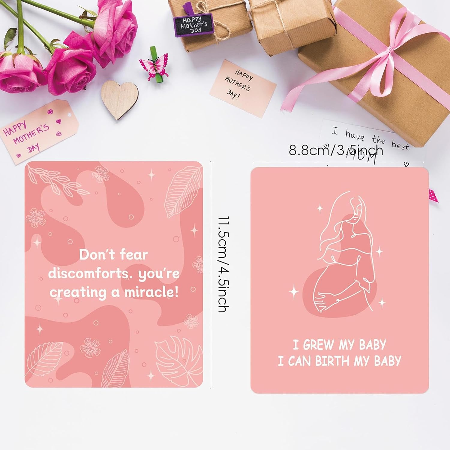 Mom Affirmation Cards,Mom Daily Affirmations - Positive Motivational Inspirational Mindfulness Encouragement for Labor Birthday Announcement image number 2